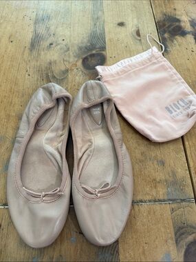 BLOCH Nashira Foldable Leather Ballet Slippers Pink with Bag EU 39.5